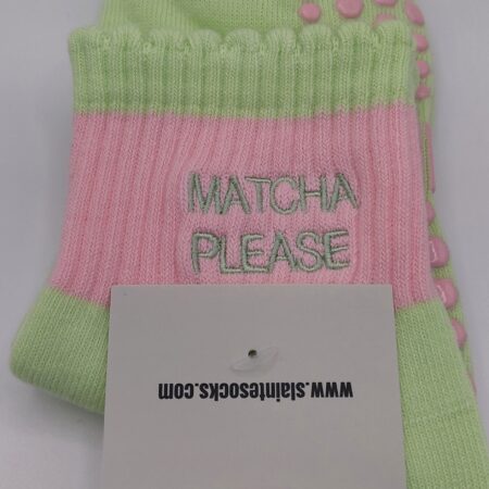 Matcha Please Pilates Grip Socks