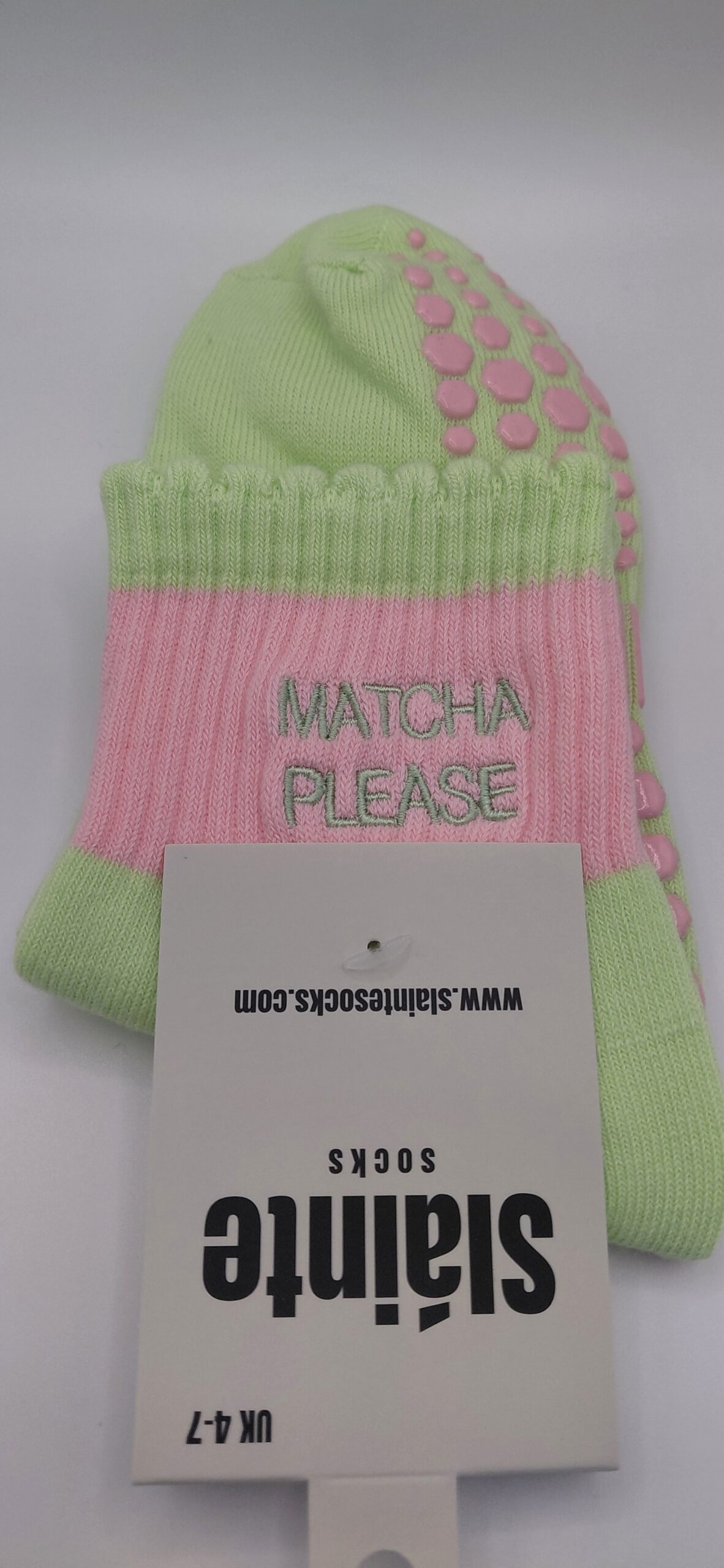 Matcha Please Pilates Grip Socks