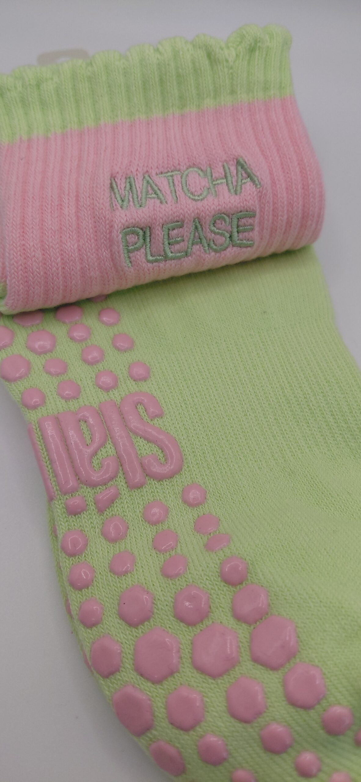 Matcha Please Pilates Grip Socks