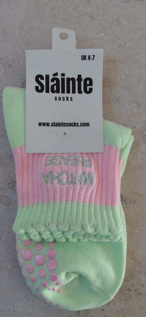 Matcha Please Pilates Grip Socks